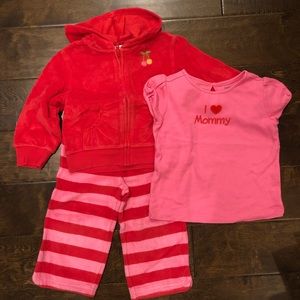 Terry pants, hoodie and tee